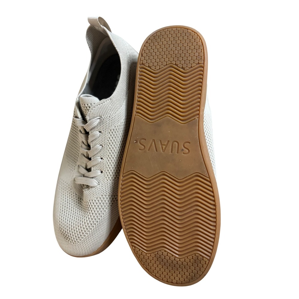 SUAVS Zilker Gum Sneakers Cream Beige Knit Shoes Mens 10 Womens 12 EU 43 - Picture 6 of 7